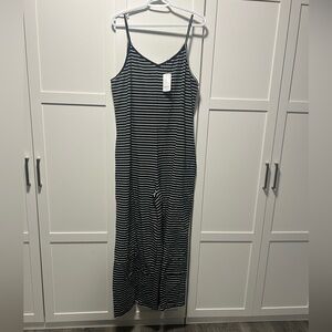 Suzanne Betro Black and White Striped Romper